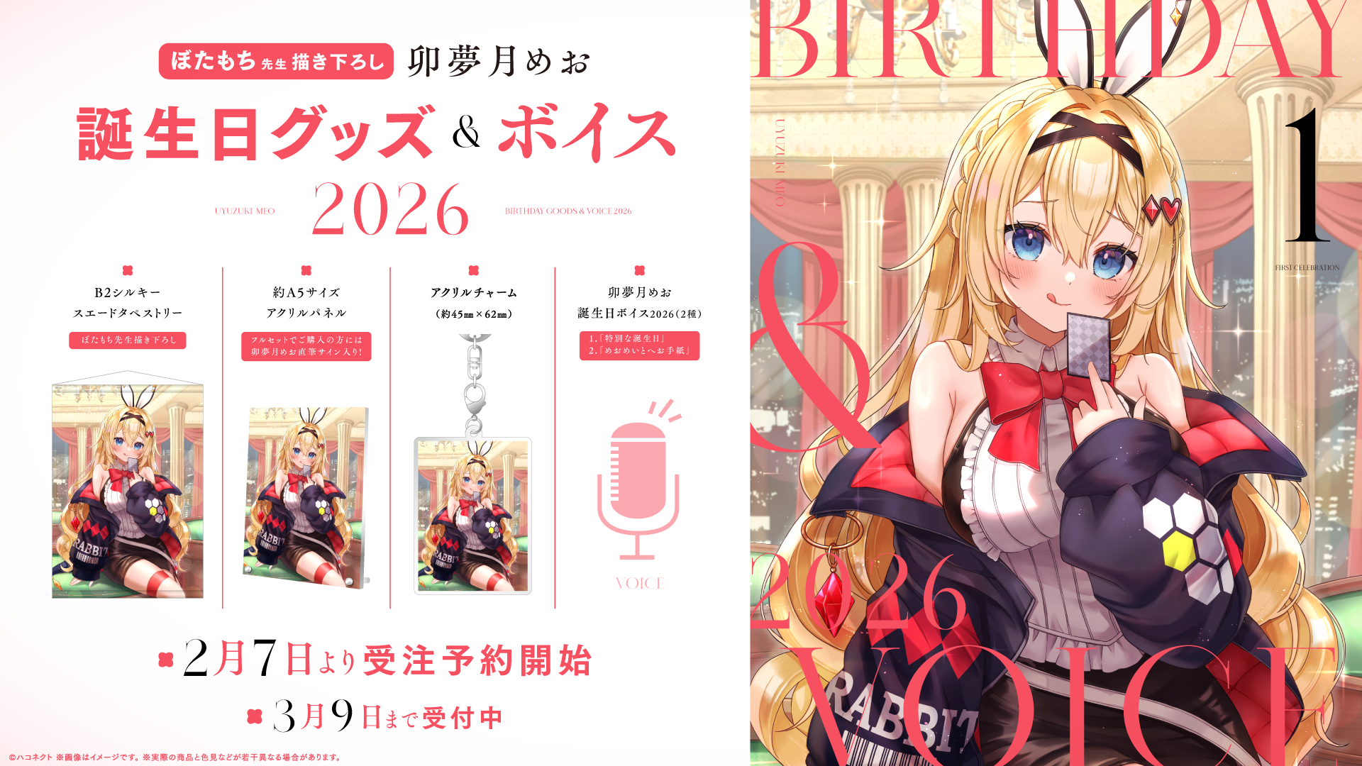 『卯夢月めお誕生日記念グッズ』発売開始！【3月9日(月)まで！】